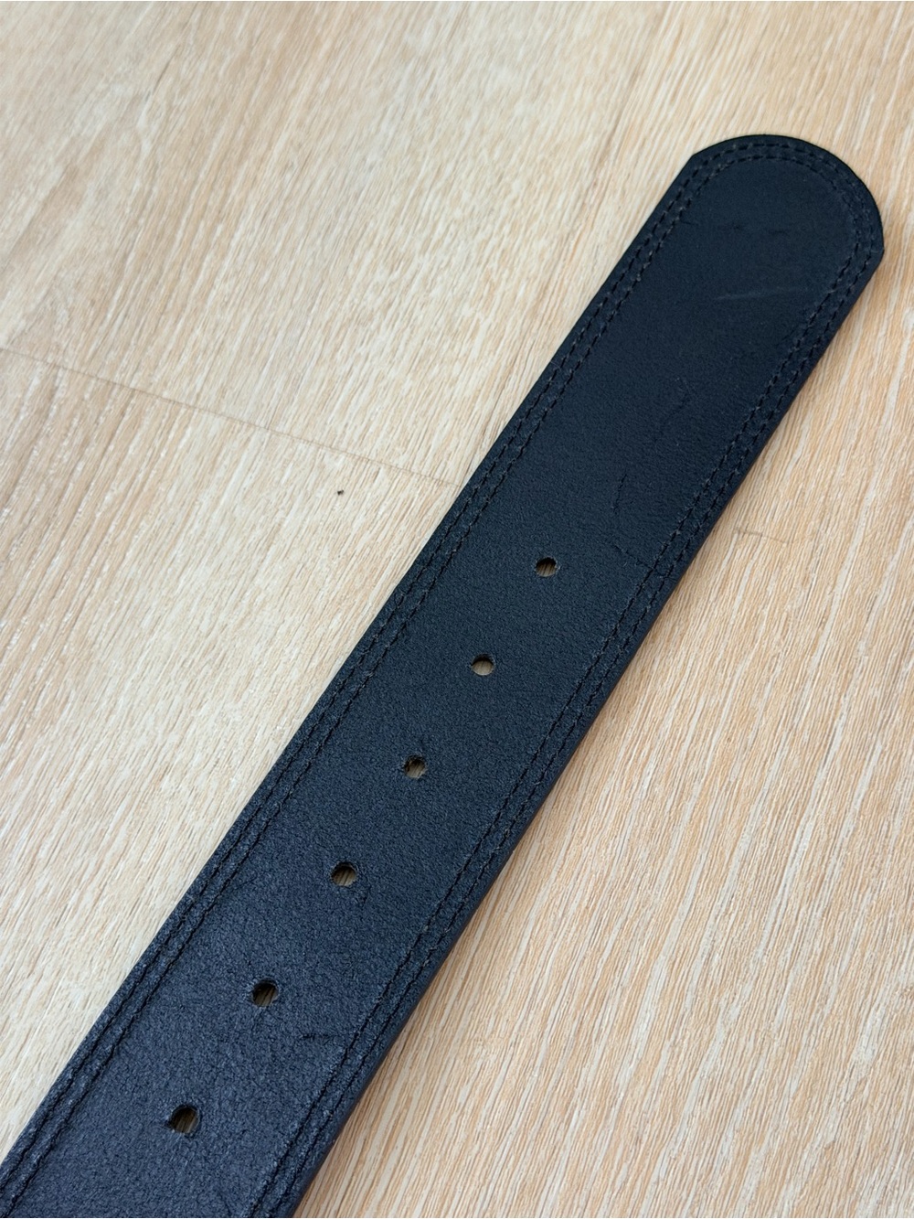 Vintage Y2K Banana Republic Italy Leather Belt Statement Large Buckle Stitch - Picture 8 of 10
